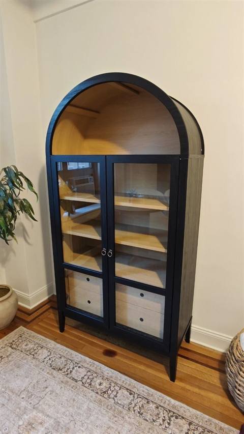 Arched glass-door cabinet